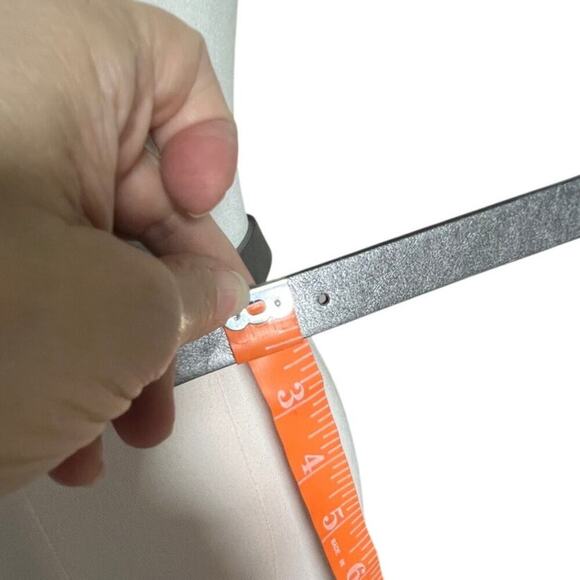 Silver Gray Faux Leather Belt 3X‎ Matte Buckle Y2K Minimal Neutral Modern - Picture 5 of 6